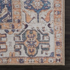 Bloom Rugs Washable 8' x 10' Rug - Orange/Blue/Beige Traditional Area Rug for Living Room, Bedroom, Dining Room, and Kitchen - Exact Size: 8' x 10'