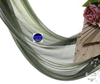 MDS Halloween Chiffon Draping Fabric - 2 Panel, 30" Wide x 20ft Long - Sheer Spooky Arbor & Canopy Drapery for Haunted House Backdrops, Party Ceilings, DIY Costumes & Themed Events - Olive Green