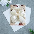 20 PCS 5.12x7.2 Butterfly Quinceanera Invitation, Laser Cut Wedding Invitation Cards with Envelopes for XV Anos Bridal Shower Baby Shower Invite (Light Gold)