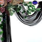 MDS Halloween Chiffon Draping Fabric - 1 Panel, 30" Wide x 100ft Long - Sheer Spooky Arbor & Canopy Drapery for Haunted House Backdrops, Party Ceilings, DIY Costumes & Themed Events - Black