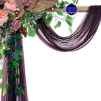 MDS Halloween Chiffon Draping Fabric - 1 Panel, 30" Wide x 40ft Long - Sheer Spooky Arbor & Canopy Drapery for Haunted House Backdrops, Party Ceilings, DIY Costumes & Themed Events - Eggplant