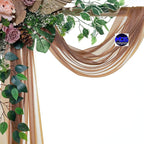 MDS Halloween Chiffon Draping Fabric - 1 Panel, 30" Wide x 40ft Long - Sheer Spooky Arbor & Canopy Drapery for Haunted House Backdrops, Party Ceilings, DIY Costumes & Themed Events - Mocha