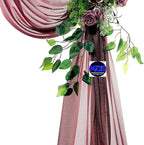 MDS Halloween Chiffon Draping Fabric - 2 Panel, 30" Wide x 20ft Long - Sheer Spooky Arbor & Canopy Drapery for Haunted House Backdrops, Party Ceilings, DIY Costumes & Themed Events - Burgundy