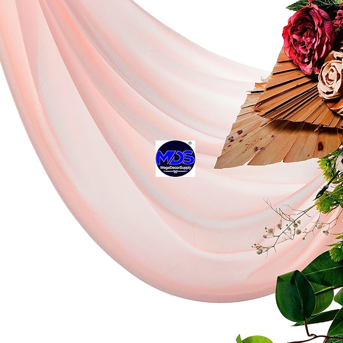 MDS Halloween Chiffon Draping Fabric - 1 Panel, 30" Wide x 50ft Long - Sheer Spooky Arbor & Canopy Drapery for Haunted House Backdrops, Party Ceilings, DIY Costumes & Themed Events - Dusty Rose