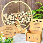 Personalized Wedding Guest Book Alternative - Wooden Leaf Guest Book Wedding, Personalized Wedding Reception, Custom Wooden GuestBook, Stereoscopic Tree Guest Book