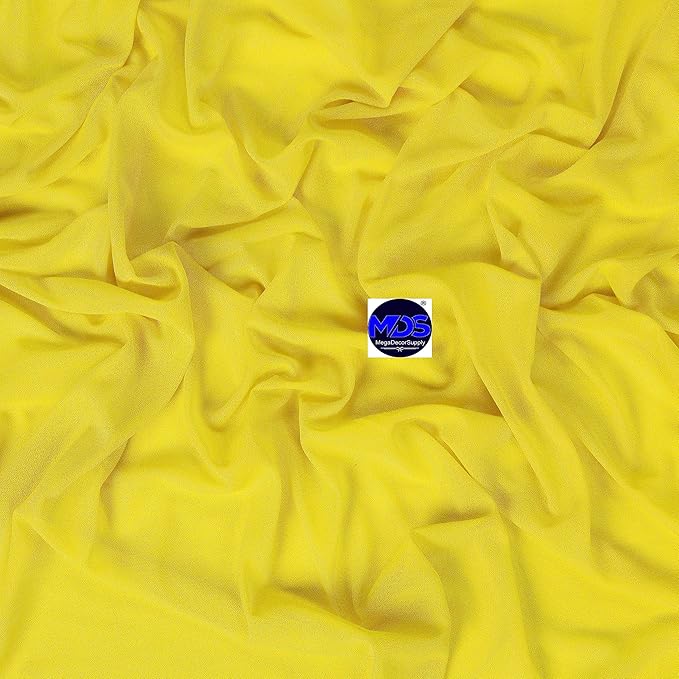 MDS Halloween Chiffon Draping Fabric - 2 Panel, 30" Wide x 50ft Long - Sheer Spooky Arbor & Canopy Drapery for Haunted House Backdrops, Party Ceilings, DIY Costumes & Themed Events - Yellow
