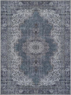 Bloom Rugs Washable Non-Slip 8' x 10' Rug - Dark Teal Traditional Medallion Area Rug for Living Room, Bedroom, Dining Room, and Kitchen - Exact Size: 8' x 10'