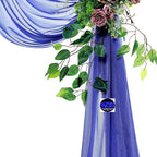 MDS Halloween Chiffon Draping Fabric - 1 Panel, 30" Wide x 20ft Long - Sheer Spooky Arbor & Canopy Drapery for Haunted House Backdrops, Party Ceilings, DIY Costumes & Themed Events - Royal Blue