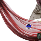 MDS Halloween Chiffon Draping Fabric - 2 Panel, 30" Wide x 20ft Long - Sheer Spooky Arbor & Canopy Drapery for Haunted House Backdrops, Party Ceilings, DIY Costumes & Themed Events - Apple Red