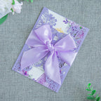 20 PCS 5.12x7.2 Butterfly Quinceanera Invitation Cards, Laser Cut Wedding 5x7 Invitation Cards with Envelopes for XV Anos Bridal Shower Baby Shower Invite (Violet)