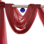 MDS Halloween Chiffon Draping Fabric - 1 Panel, 30" Wide x 50ft Long - Sheer Spooky Arbor & Canopy Drapery for Haunted House Backdrops, Party Ceilings, DIY Costumes & Themed Events - Apple Red