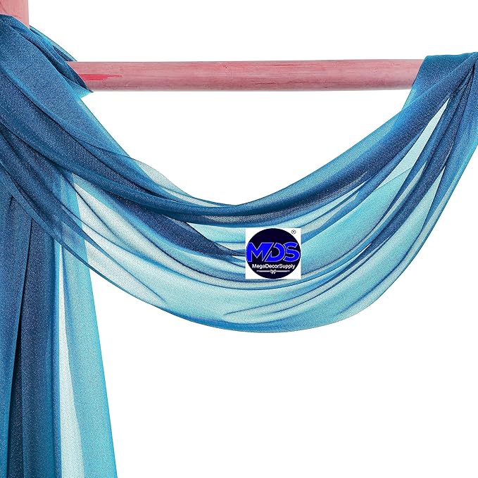 MDS Halloween Chiffon Draping Fabric - 2 Panel, 30" Wide x 30ft Long - Sheer Spooky Arbor & Canopy Drapery for Haunted House Backdrops, Party Ceilings, DIY Costumes & Themed Events - Dark Teal