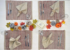Chardin Home Natural Jute & Red Placemats, Set of 4 – Rustic Handmade Boho Table Mats, 13x19 Inch Dining Table Placemats for Kitchen, Everyday Meals, Holidays, Farmhouse or Modern Table Décor