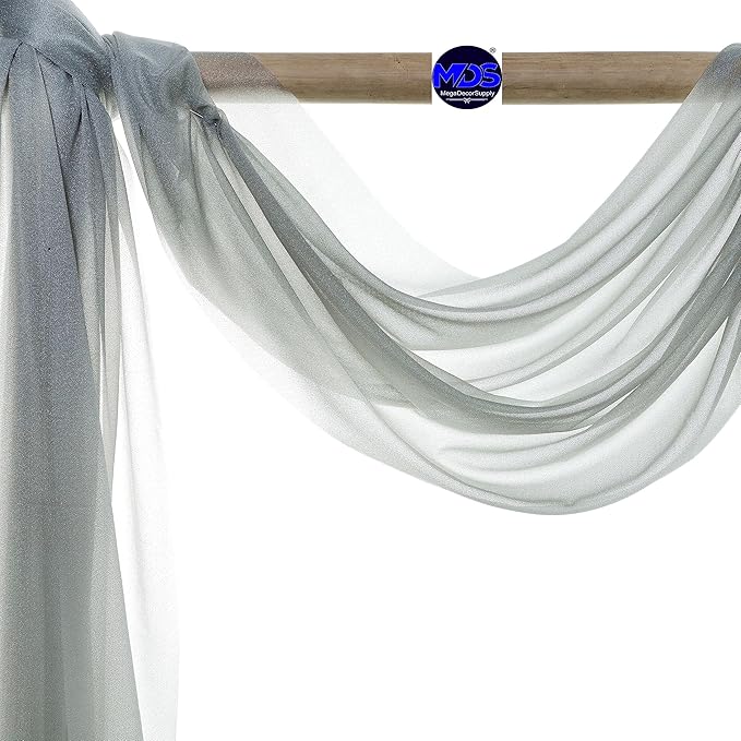 MDS Halloween Chiffon Draping Fabric - 1 Panel, 30" Wide x 100ft Long - Sheer Spooky Arbor & Canopy Drapery for Haunted House Backdrops, Party Ceilings, DIY Costumes & Themed Events - Gray