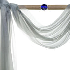 MDS Halloween Chiffon Draping Fabric - 1 Panel, 30" Wide x 40ft Long - Sheer Spooky Arbor & Canopy Drapery for Haunted House Backdrops, Party Ceilings, DIY Costumes & Themed Events - Gray