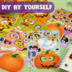 JOYIN 48 Pcs Halloween Pumpkin Stickers for Kids, Halloween Party Favor, Craft Party Supplies, Funny Sticker with Different Pumpkin Design, Classroom Activities Games Goodies Treat Gifts（Age 3+）
