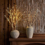 Hairui Lighted Brown Branches Battery Operated with Timer 30IN 100 LED Fairy Lights, Willow Branch Lights for Home Bedroom Fireplace Christmas Holiday Decoration Indoor Outdoor Use (Vase Excluded)