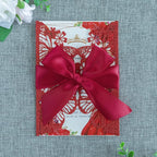 20 PCS 5.12x7.2 Butterfly Quinceanera Invitation, Laser Cut Wedding Invitation Cards with Envelopes for XV Anos Bridal Shower Baby Shower Invite (Red Glitter)