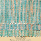 Chardin Home Natural Jute & Aqua Turquoise Placemats, Set of 4 – Rustic Handmade Boho Table Mats, 13x19 in Dining Table Placemats - Kitchen, Everyday Meals, Holidays, Farmhouse or Modern Table Décor