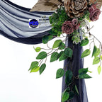 MDS Halloween Chiffon Draping Fabric - 2 Panel, 30" Wide x 75ft Long - Sheer Spooky Arbor & Canopy Drapery for Haunted House Backdrops, Party Ceilings, DIY Costumes & Themed Events - Navy Blue