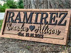 Bridal Shower Gift | Personalized Wedding Gift Last Name Established Sign | Anniversary | Engagement Gifts | Valentines Day Gift | Wood Wedding Sign | Name Heart Sign | Couples Gift