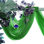MDS Halloween Chiffon Draping Fabric - 1 Panel, 30" Wide x 30ft Long - Sheer Spooky Arbor & Canopy Drapery for Haunted House Backdrops, Party Ceilings, DIY Costumes & Themed Events - Green
