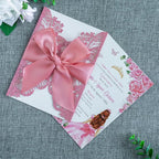 20 PCS 5.12x7.2 Butterfly Quinceanera Invitation, Laser Cut Wedding Invitation Cards with Envelopes for XV Anos Bridal Shower Baby Shower Invite (Pink Glitter)