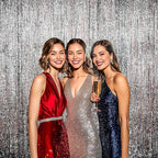 BTSD-home 10 Pack Silver Foil Fringe Curtain, Metallic Photo Booth Backdrop Tinsel Door Curtains for Wedding Birthday Bridal Shower Baby Shower Bachelorette Christmas Party Decorations(8ft x 3ft)