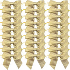 36pcs 4-1/2" Metallic Gold Glitter Ribbon Bows with Twist Ties for Gift Wrapping Packing Christmas Big Bows for Holiday Decoration (Gold)
