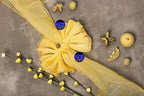 MDS Pack of 50 PCS Organza Chair Sashes Wider Dining Chair Bows Ribbon Tie Back for Wedding Party Birthday Bridal Shower Reception Event Banquet Home Chair Cover Decoration - Gold