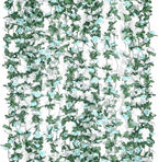 Miracliy 9Pcs 74FT Blue and White Flower Garland Artificial Rose Arch Vines Fake Spring Floral Garland for Flower Wall Backdrop Wedding Mothers Day Garden Tea Party Decoration