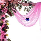 MDS Halloween Chiffon Draping Fabric - 2 Panel, 30" Wide x 40ft Long - Sheer Spooky Arbor & Canopy Drapery for Haunted House Backdrops, Party Ceilings, DIY Costumes & Themed Events - Bubblegum Pink