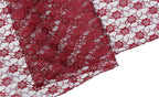 MDS Pack of 20 Wedding 12 x 108 inches Lace Table Runner for Wedding, Decorations for Birthday Parties, Banquets, Graduations, Engagements, and Runners fit Rectangle, Round Table- Maroon