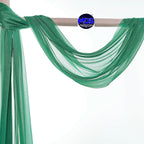 MDS Halloween Chiffon Draping Fabric - 1 Panel, 30" Wide x 75ft Long - Sheer Spooky Arbor & Canopy Drapery for Haunted House Backdrops, Party Ceilings, DIY Costumes & Themed Events - Emerald Green
