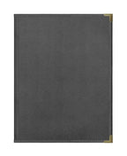 Goodsmart Pajco Style Restaurant Menu Covers – Pack of 10, Side-Loading Booklet Menu Holders, Single Stitched Edge, Clear Vinyl Menu Sleeves, Leatherette Trim, Gold Corners, Black, 4 View (8.5" x 11")