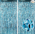Wavy Blue Streamers Party Backdrop - GREATRIL Fringe Curtain for Pool Party/Birthdays/VBS/Beach/Under Sea - 3.2ft X 6.5ft - 2 Packs