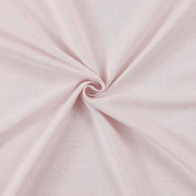 Vision Home Soft Pink Pinch Pleated Semi Sheer Curtains Textured Linen Blended Light Filtering Window Curtains 63 inch for Living Room Bedroom Pinch Pleat Drapes with Hooks 2 Panels 40" Wx63 L